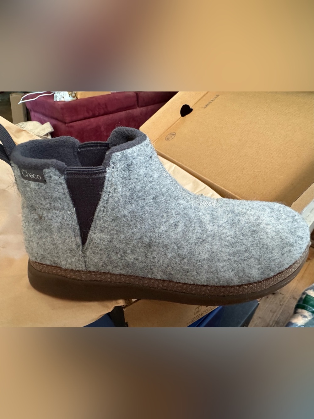 Chaco Women’s Gray Felt Slip-On Ankle Loafers